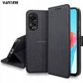 Vantime for OPPO A18 A38 A58 A78 4G A98 F23 5G PU Leather Wallet Case Cards Holder Flip Cover Diamond Pattern. 