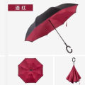 C Handle  Car Outdoor Double Layer Folding Reverse Inverted Umbrella. 