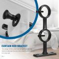 Adjustable Double Curtain Rod Brackets for Diameter Below 1.1 Inch. 