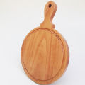 Wooden Pizza Serving Plate with Handle Round 10*10 Inches Modern Kitchen & Dining Brown Color Cutting Board for Home Restaurant. 