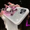 For Samsung Galaxy A12 A22 F42 5G M12 M22 M32 4G M33 M53 M54 Back Cover with 3D Bear Hidden Stand Holder Luxury Gradient Glitter Shiny Girls Phone Cases Lens Camera Protection Soft Silicone Case Pouch Women. 