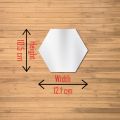 WallDaddy Mirror Stickers for Wall Large Size (12.1x10.5) Cm Each Hexagon Pack of (12) Acrylic Sticker for Bedroom, Drawing Room, Kids Room, Walls, Doors, Mirror, Furniture etc.- (Silver)   (FROM INDIA) SAM. 