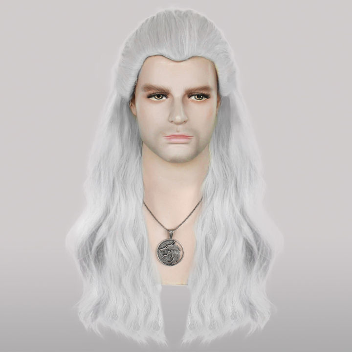 The%20Witcher%203:%20Wild%20Hunt%20Synthetic%20Hair%20Long%20Silver%20White%20Wavy%20Men'S%20Geralt%20Cosplay%20Wig%20for%20Halloween%20Christmas%20School%20-%20Image%202