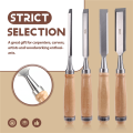 4Pcs Wood Chisels Tool Set Chrome-Vanadium Steel Wood Carving Chisels Woodworking Tools for Carpenter 6/12/18/24mm. 