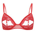 Women Lace Hollow Out Bra Lingerie Exotic Nightclub See-Through Open Cups Exposed Nipples Brassiere Underwire Nightwear. 