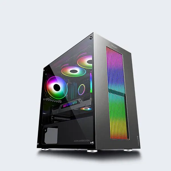 ARMAGGEDDON TRON VII MIRCO-ATX GAMING PC CASE (BLACK)