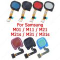 For Samsung Galaxy M01 M11 M21 M21s M31 M31s Fingerprint Sensor Flex Cable Finger Print Scanner New Replacement. 
