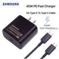 Samsung 45W Original Super Fast Charging Travel Charger with USB-C To USB-C Type C To Type C cable  for Samsung Galaxy S23 Ultra S22 S21 S20 Note20 Note 10+ Tab S8 S9. 