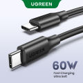 UGREEN PD 60W USB C to USB Type-C Cable QC4.0 3.0 Fast Charge Data Cable for Macbook Samsung S20 S9 USB C Cable for iPhone 15 ,15 Pro Max. 
