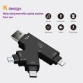 【white 】 in 1 Card Reader C Micro USB Adapter TF Micro SD Card Reader for Android ipad/iphone 7plus 6s5s MacBook. 