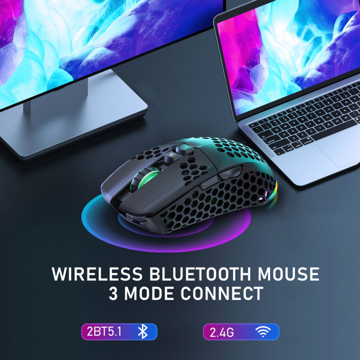 SOLAKAKA%20Wireless/Wired%20Gaming%20E-sports%20Mouse%20Ultralight%20Honeycomb%20RGB%20Backlit%20Adjustable%2012800DPI%20Ergonomic%20Gamer%20Mice%20-%20Image%202