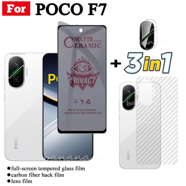 3 IN 1 Poco F7 Anti-Spy Privacy Ceramic film For Poco F7 Pro F7 Ultra ...