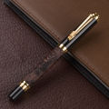 891 Brown Color 3d Pattern Chinese Dragon Golden Clip Roller Pen With M Nib For Antique Writing Metal S Pen. 