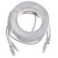 IP CCTV Camera RJ45 + DC Power Cable 5M/10M/15M/20M/30M Ethernet 2 in 1 CAT5/CAT-5e RJ45 Cables for IP Camera NVR System. 