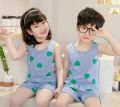 Children Vest Suit Pure Cotton Baby Girl Summer Boy Motion Suit Cartoon Vest Set Summer Cotton Boys Sleeveless Shorts Clothes Cotton T-shirts + Pants For Kids. 