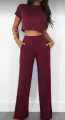 Ribbed Crop Top Long Pants set. 