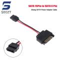 New 1pc Sata 15-Pin Male To Sata 6-Pin Female Slimline Power Adapter Cable 20awg Lap Optical Drive Cable. 