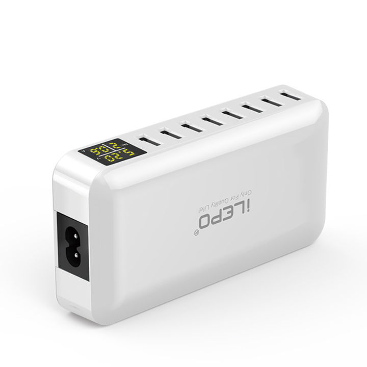 KOGEEK%208%20Ports%20Smart%20USB%20Charger%2050W%208A%20Multi%20Port%20USB%20Hub%20with%20LCD%20Display%20Fast%20Charging%20Wall%20Charger%20Power%20Adapter%20with%204ft%20Long%20Power%20Cord%20-%20Image%204