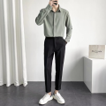 New Spring and Summer Men's Lightly Mature Suit Casual Suit Pants Men's Korean-Style Fashion Shirt Long Sleeve Wear Draping Shirt. 
