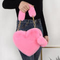Women's Furry Accessories Luxury Faux Fur Handbags Small Handbags Ladies Chain Shoulder Bag Fluffy Plush Handbags. 