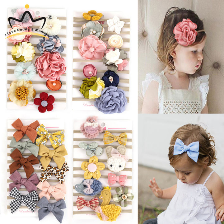 Flower Newborn Girl Accessories Baby Girl S Nylon Headband And Bow