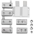 Stainless Steel Glass Door Pivot Hinge Double Head Magnetic Catch Set for 5-8Mm Glass Door. 