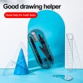 Math Set with Geometry Compass, Exam Stationery Examination Math Tools Engineering Compass Ruler. 
