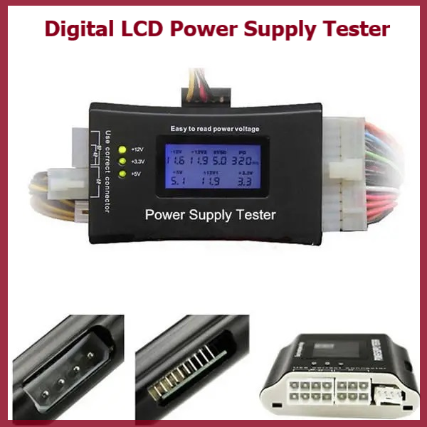 Digital LCD Power Supply Tester for PC ATX/BTX/ITX 4Pin SATA HDD