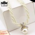 Women Fashion Pendant Chain Choker Faux Pearls Statement Necklace Jewelry. 