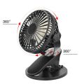 USB Clip Desktop Table Fan Mini Portable Clamp Fan 360 degree Rotating Rechargeable Ventilator 3 Speeds Adjustable Air Cooler. 