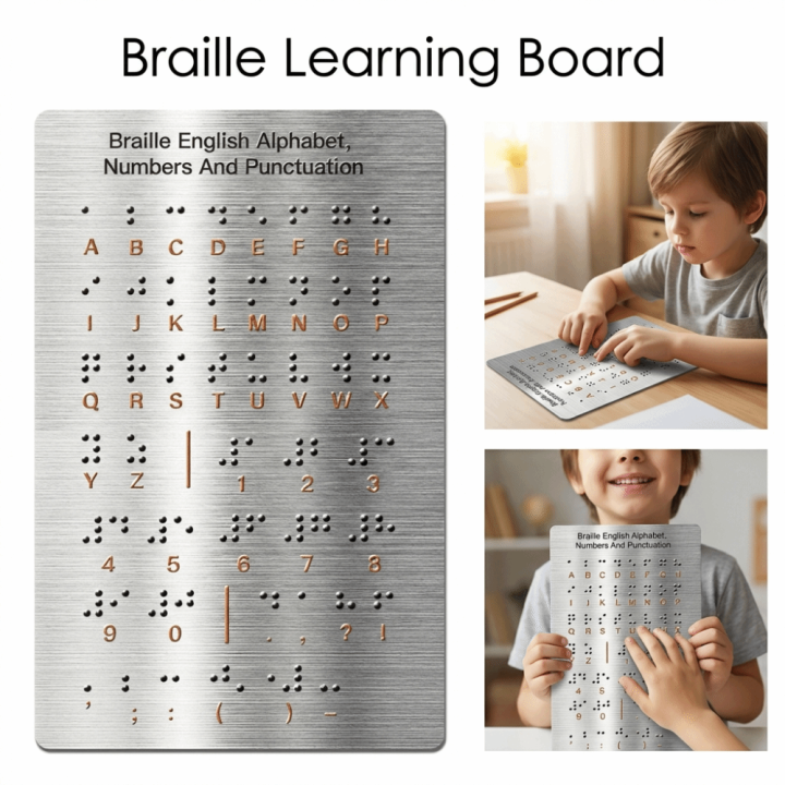 Braille Teaching Aid Tool Aluminum Braille Alphabet Board Efficient ...