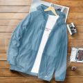 New 2024 Summer Men's Sun Protection Clothing Simple Fashion Loose Hooded Ultra-Thin Strapless Men's Coat Comfortable. 