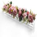 Clear Rectangular Acrylic Vase 18 Holes, 17.72 Inch Rectangular Flower Box for Wedding Table Centerpieces, New Modern Table Flower Arrangement Decoration Vase, Home and Wedding Decor, Floral Decoration Vase Festival Wedding Flower Arrangement Vase. 