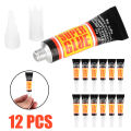 Original Japanese Super Glue - 12 Pcs Instant Strong Quick Dry Adhesive For DIY Metal Glass Plastics Rubber Wood Metal Leather Repair Quick Dry Glue 3g. 