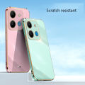 Tokifu For Infinix Smart 7 Case Luxury 6D Plating Soft Back Cover Silicone Phone Cases With Stand. 