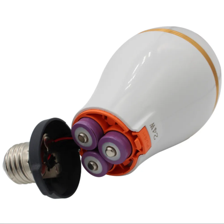 LED Emergency Bulb with Removable Battery 18650 Outdoor Camping ...