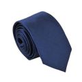 2 Pcs Casual Necktie Polyester Narrow Neck Tie Skinny Solid Dark Thin Necktie, Black & Blue. 