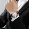 【Miga Plaza】 Men Watch Classic Style Leather Strap Watch Waterproof Quartz Leather Strap Boy Watch. 