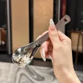 Stainless Steel Spoon With Handle Hole Long Handle Soup Spoon Round Head Spoon QUANYIN. 