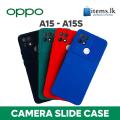 Slide Camera Lens Protection Phone Case For OPPO A15 / A15s Hard Silicone Shock Proof Back Cover. 
