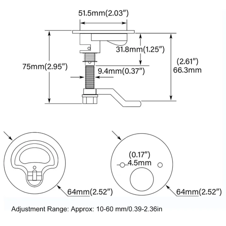 Pull%20316%20Stainless%20Steel%20Boat%20Cam%20Latch%20Polished%20Finish%20Adjustable%20Marine%20Latch%20Flush%20Lift%20Latch%20Marine%20Ship%20-%20Image%202