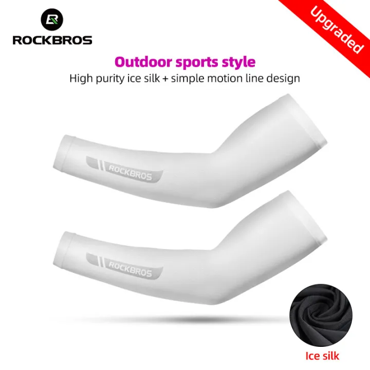ROCKBROS Ice Silk Fabric Arm Sleeves Summer UV Sunscreen Outdoor Sport ...