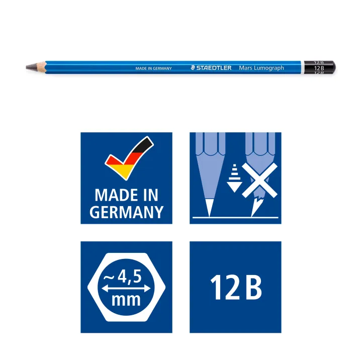 STAEDTLER® Mars Lumograph 100 Drawing Pencil - 10H/ 10B /11B/ 12B