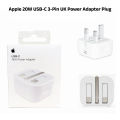 Apple 20W USB-C 3-Pin UK Power Adapter Plug for Apple iPhone Fast charger Wall Charger Type-C Mobile Phone iPhone 15/14/13/12/11 iPad Tabs Tablet Folding Pins Charger UK  Phone Charger Tablet Charger Phone Adapter Tablet Adapter Tab Adapter Tab Charger. 