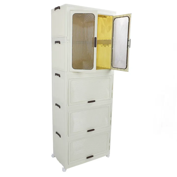 Kids Closet Effortless Assembly Stylish Storage Organizer Dustproof Baby Clothes Cabinet Multipurpose for Bedroom