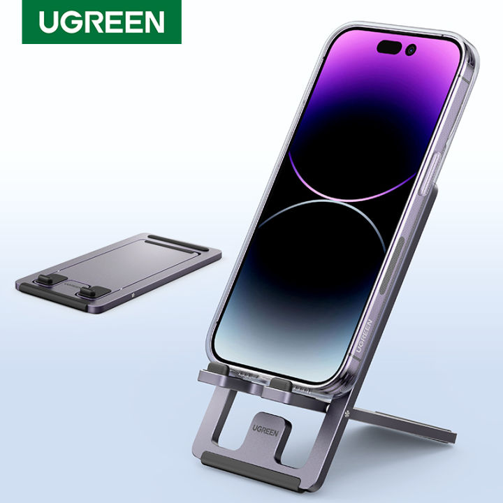 UGREEN%20Cell%20Phone%20Stand%20for%20Desk%20Adjustable%20Aluminum%20Alloy%20Phone%20Holder%20Dock%20for%20iPhone%2014%20Plus/iPhone%2014%20Pro%20Max%2013%2012%20Pro%20Max%20Xiaomi%20Foldable%20Mobile%20Phone%20Holder%20Stand%20-%20Image%202