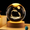Valentine's Day Decorative Lamp Crystal Ball Glowing LED Night Light Bedroom Decor Galaxy Moon Night Lamp Gift for Kids Couple. 