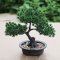 Simulation Tree Realistic Artificial Pine Bonsai Plastic Handmade Simulation Pine Tree Fake Tree with Flowerpot Artificial Bonsai Hotel. 