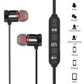 Sports Black Wireless Bluetooth Magnetic Neckband Earphone. 