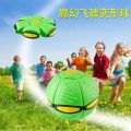 Fashion Flying UFO Flat Throw Disc Ball With LED Light Toy Kid Outdoor Garden Basketball Game Decompression ball deformation toy. 